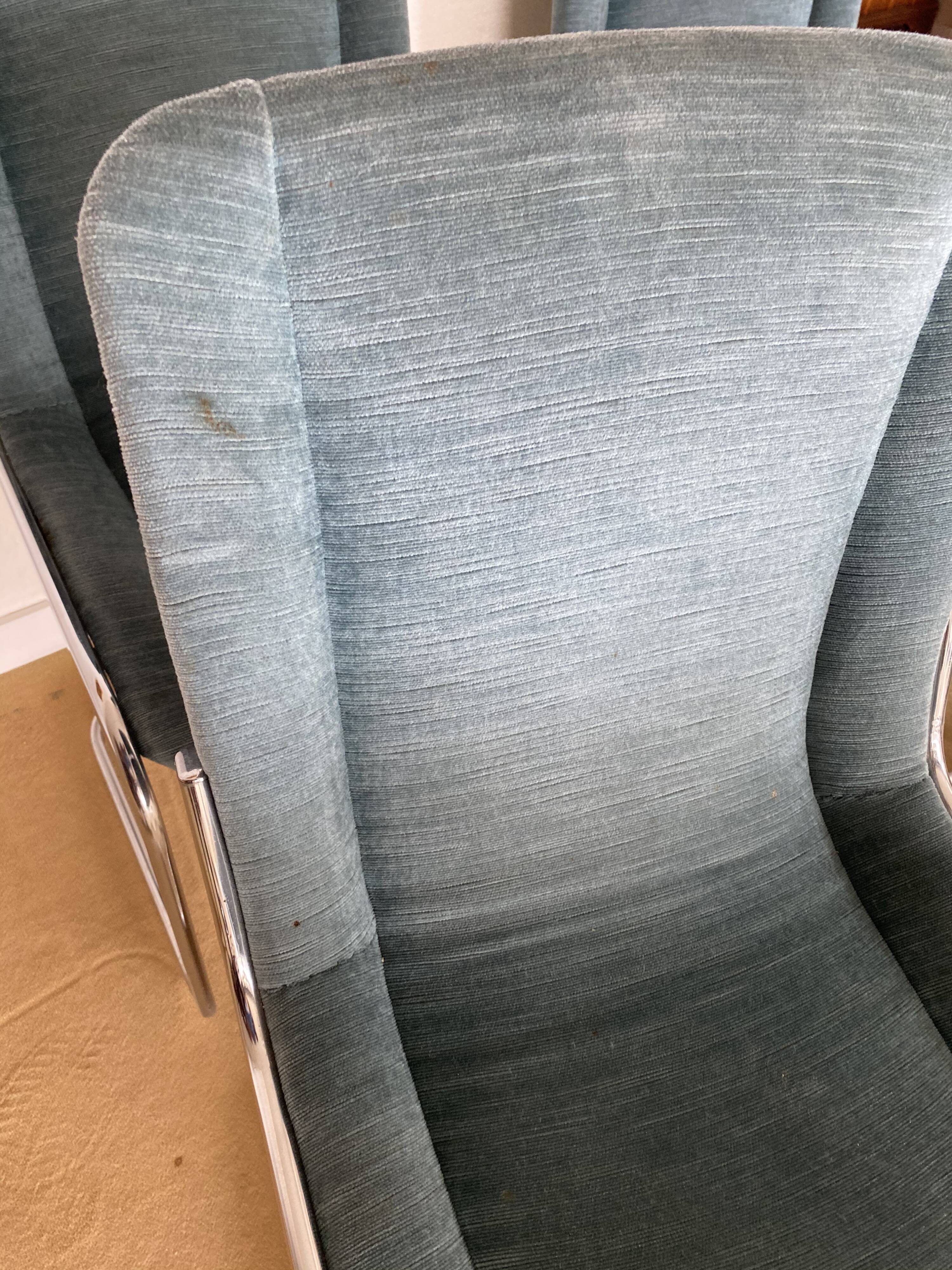 Set 4 steel design chairs and fabrics