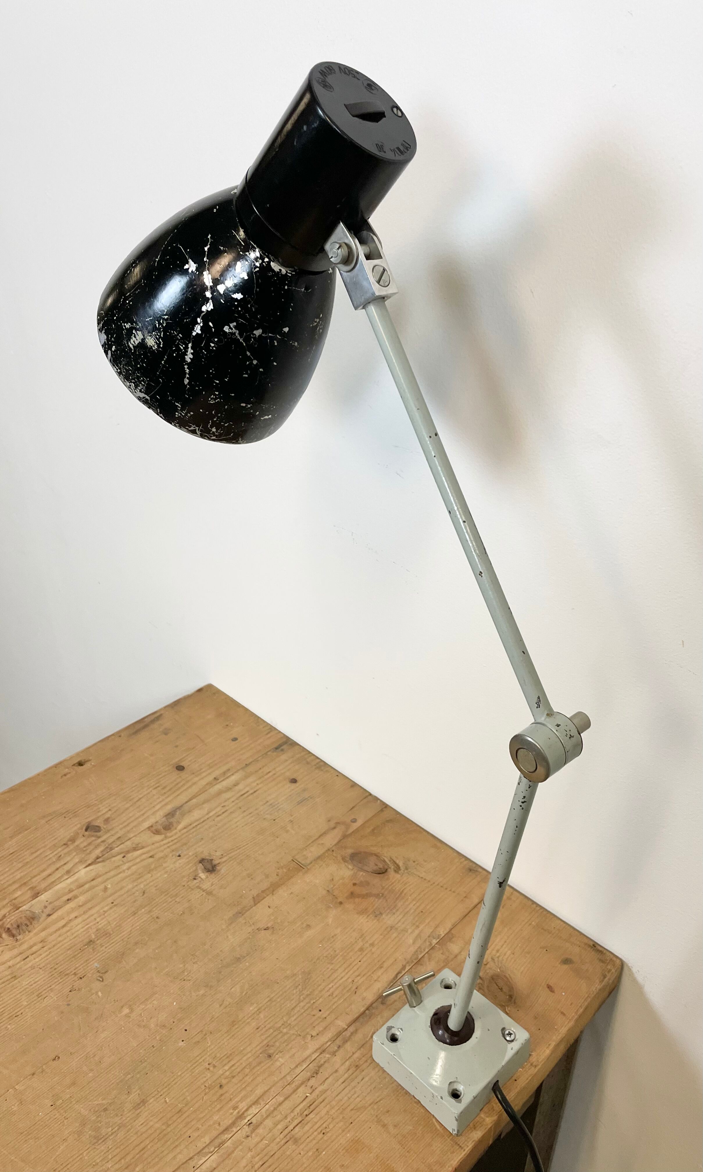 Black Industrial Table Lamp from Elektrosvit, 1970