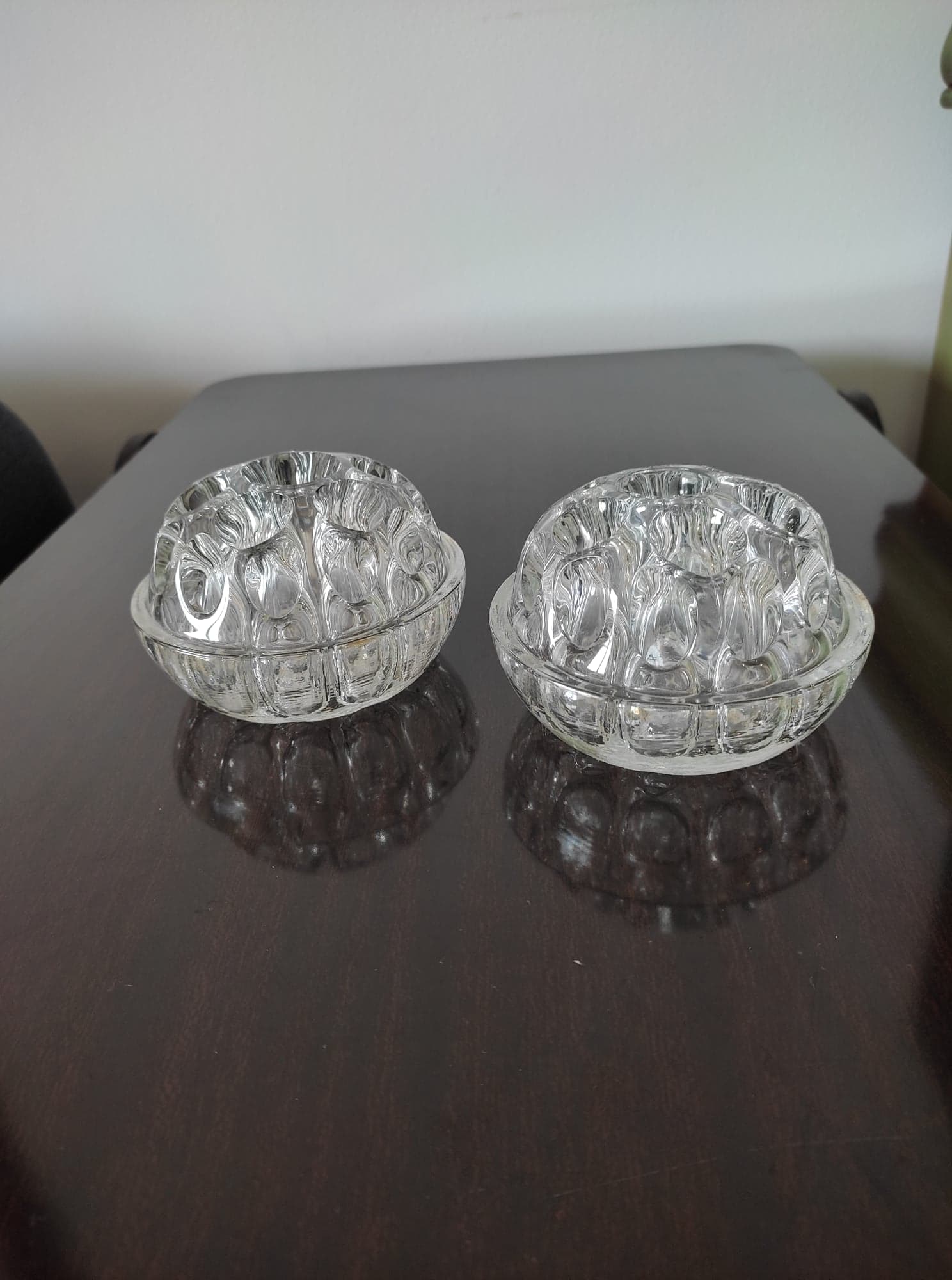 Set of 2 glass balls - flower spikes