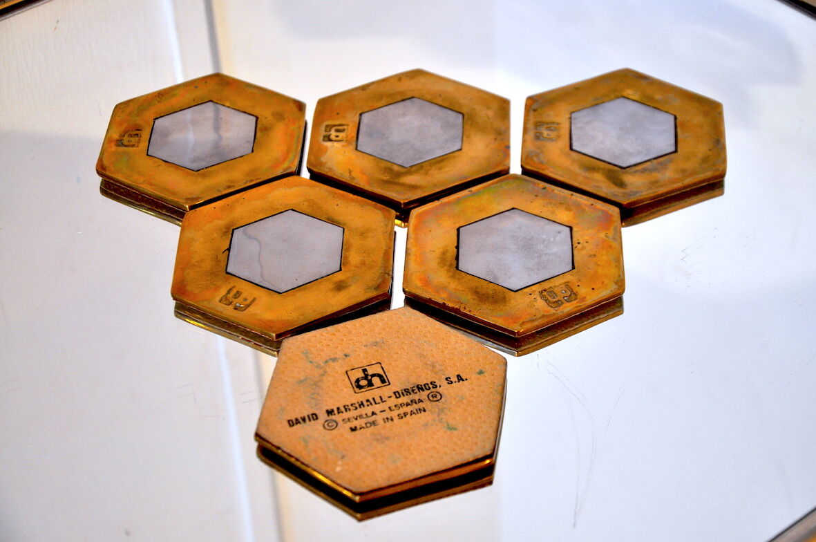 Lot of 6 brutalist glass underhand by David Marshall, circa 1970