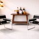 Vintage 1950s wooden sideboard – Mid-century style bar table on wheels