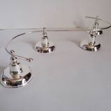 4-light silver metal candle holder