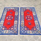 Paire de tapis d'orient fait main vintage chinois 140 x 072 cm