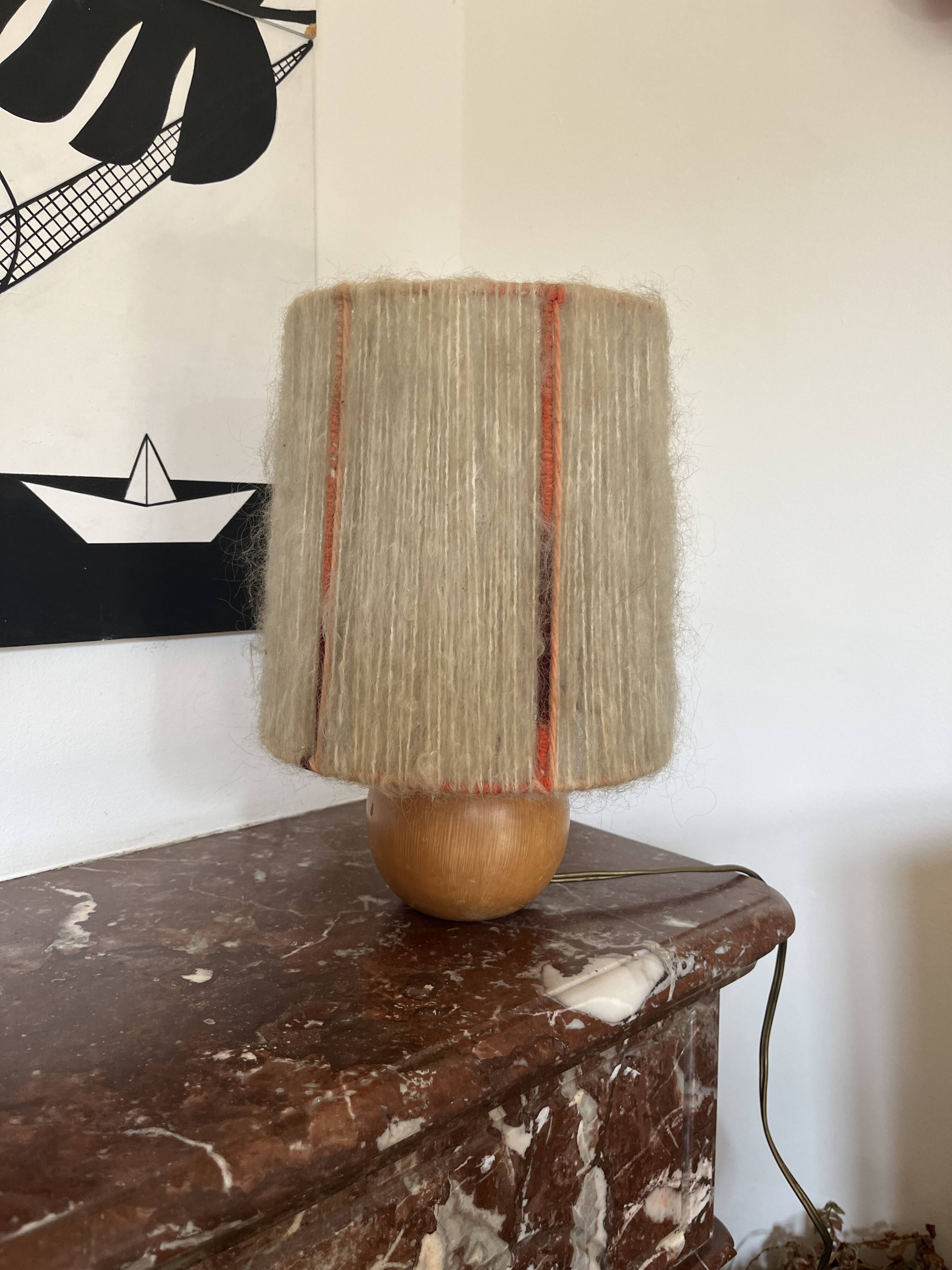 Ceramic and sisal wool desk lamp