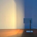 Mid-century minimalist German table lamp in cube by Kaiser Idell Leuchten, 1960s.