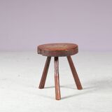 1950s Brutalist tripod stool from France