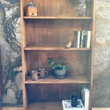 1950s raw wood bookcase