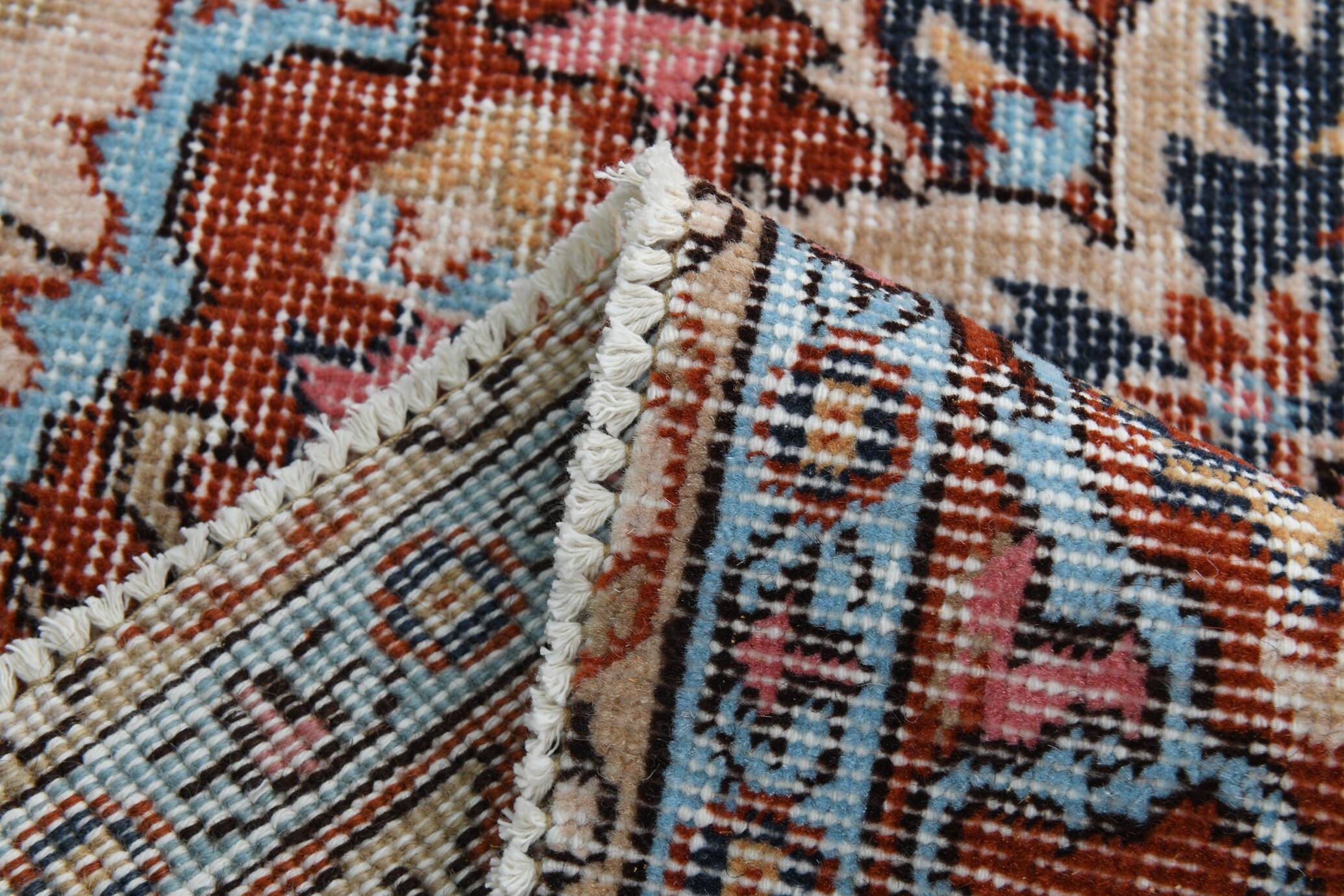Medallion vintage carpet, one of a kind vintage rug, brown red turkish rug