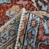 Medallion vintage carpet, one of a kind vintage rug, brown red turkish rug