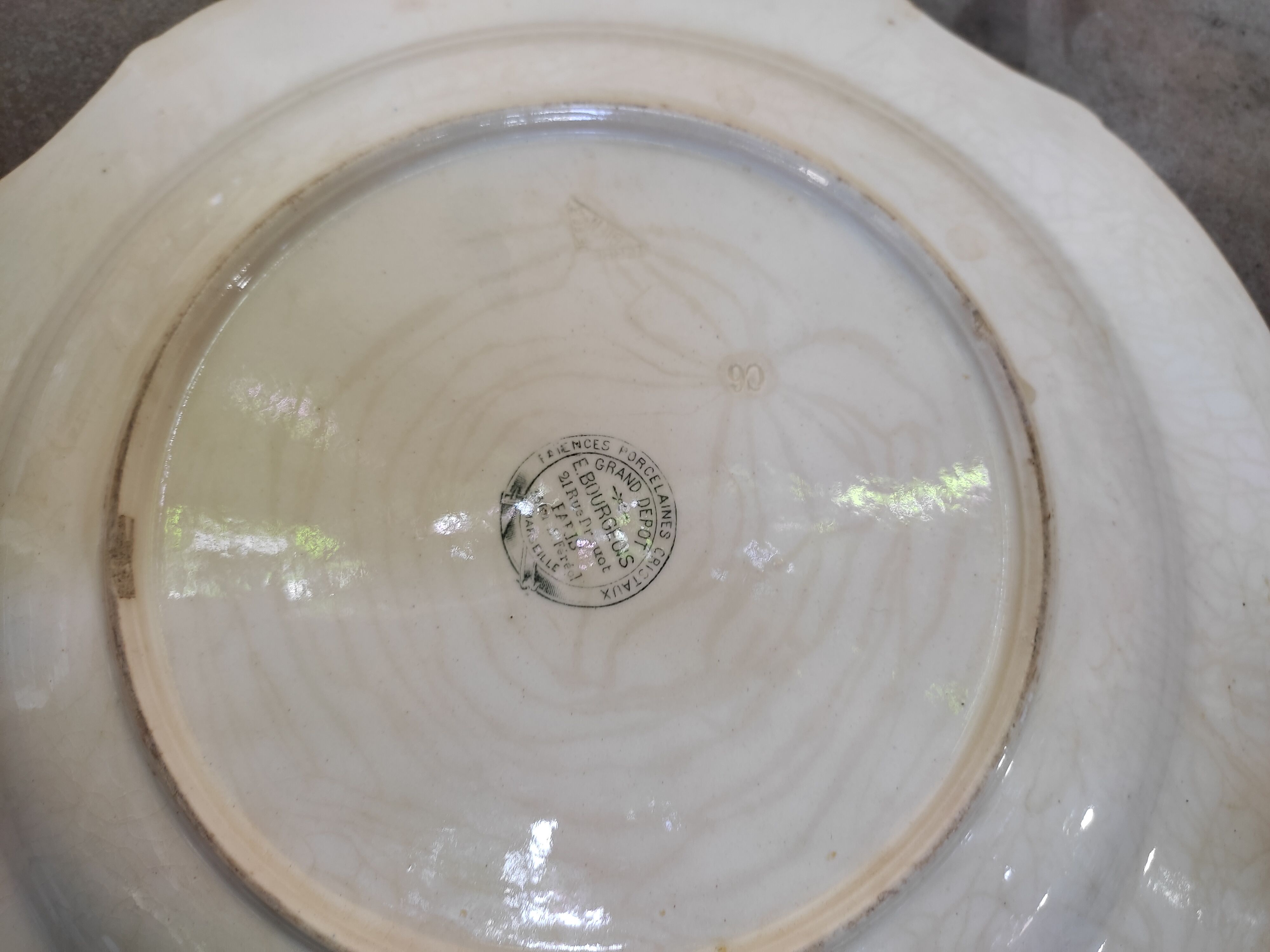 Hollow earthenware dish by Gien