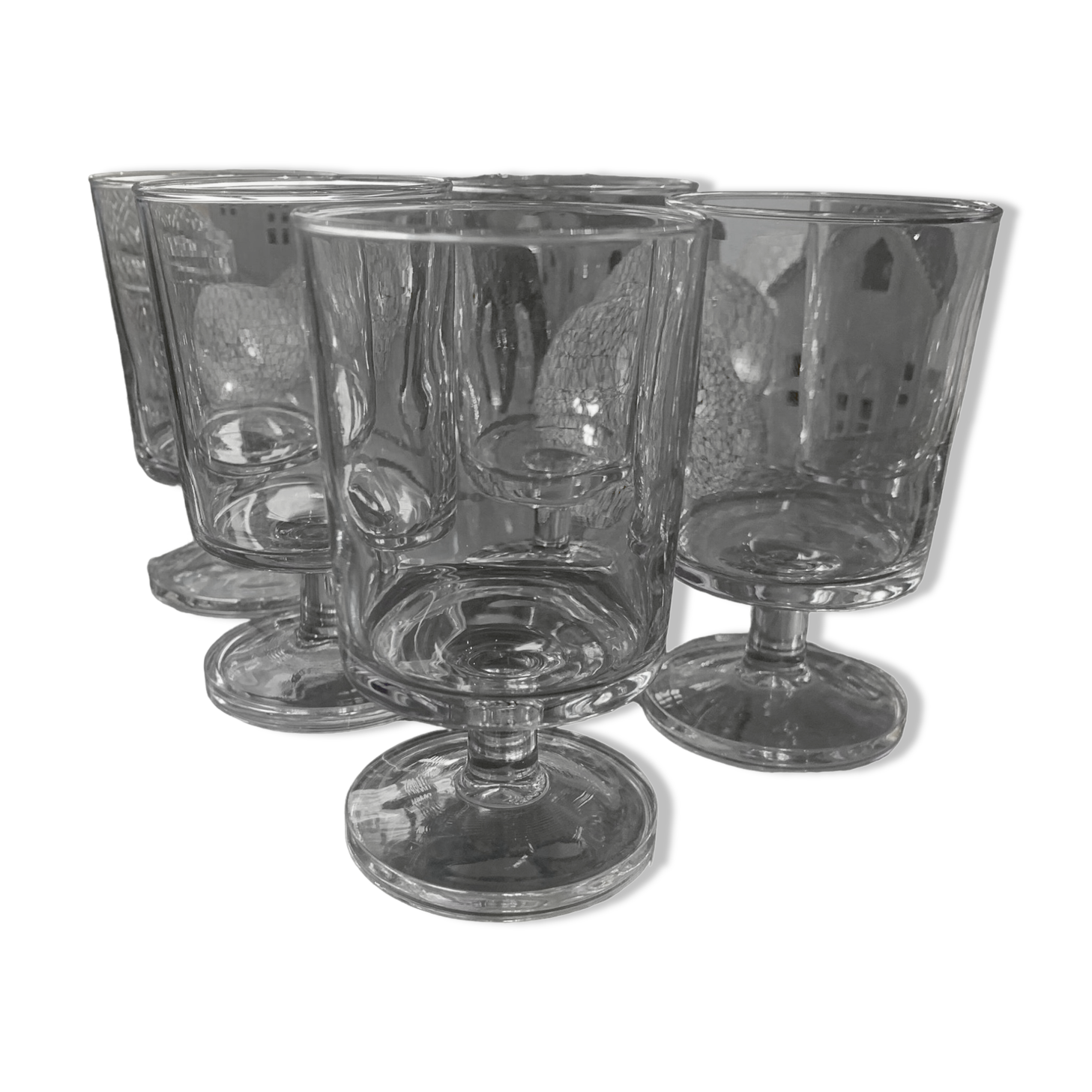 lot of vintage stemmed glasses from the 60s/70s