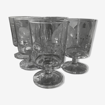 lot de verres a pieds vintage des années 60/70