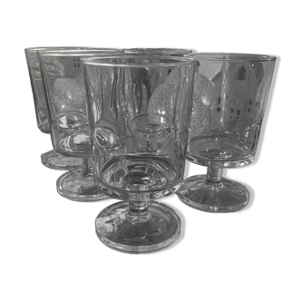 lot de verres a pieds vintage des années 60/70