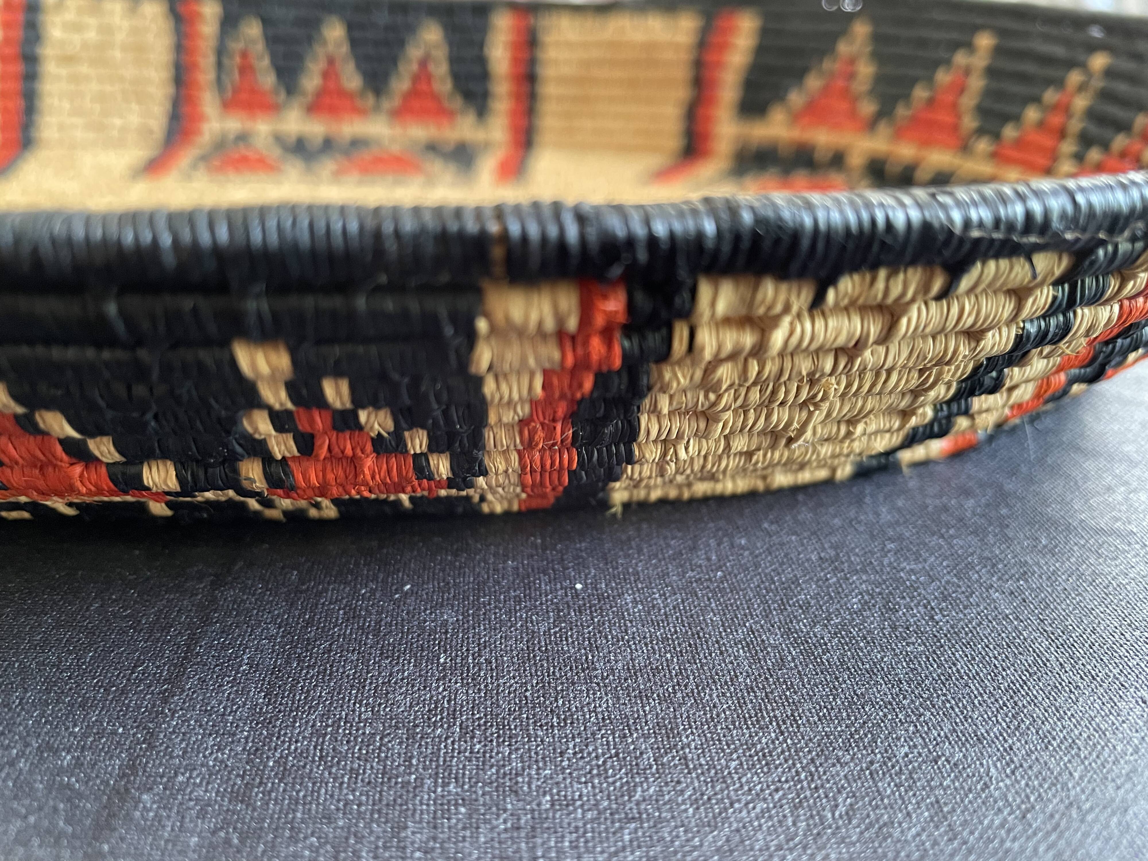 Woven ethnic basket, 60s