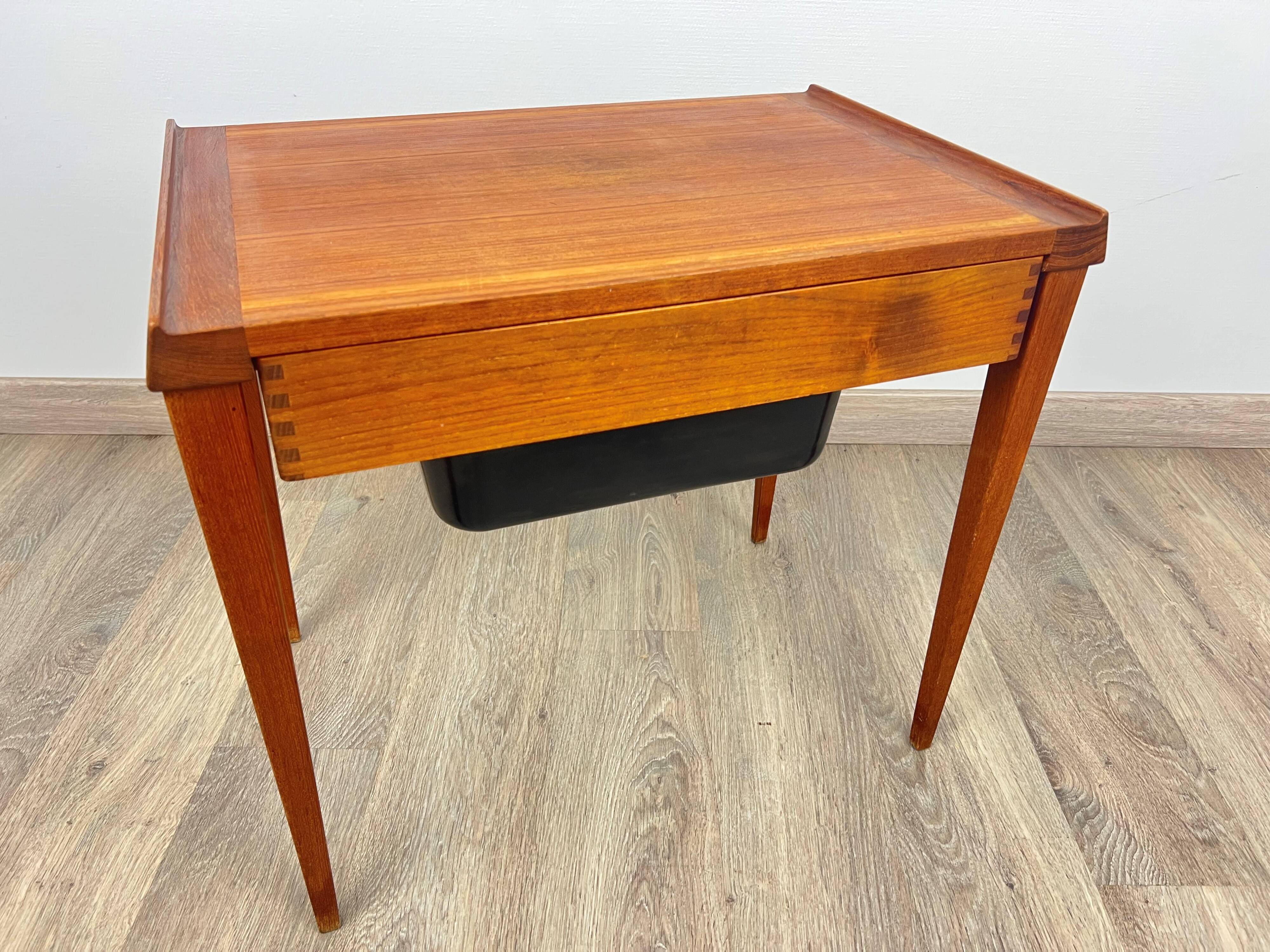 Scandinavian teak sewing table