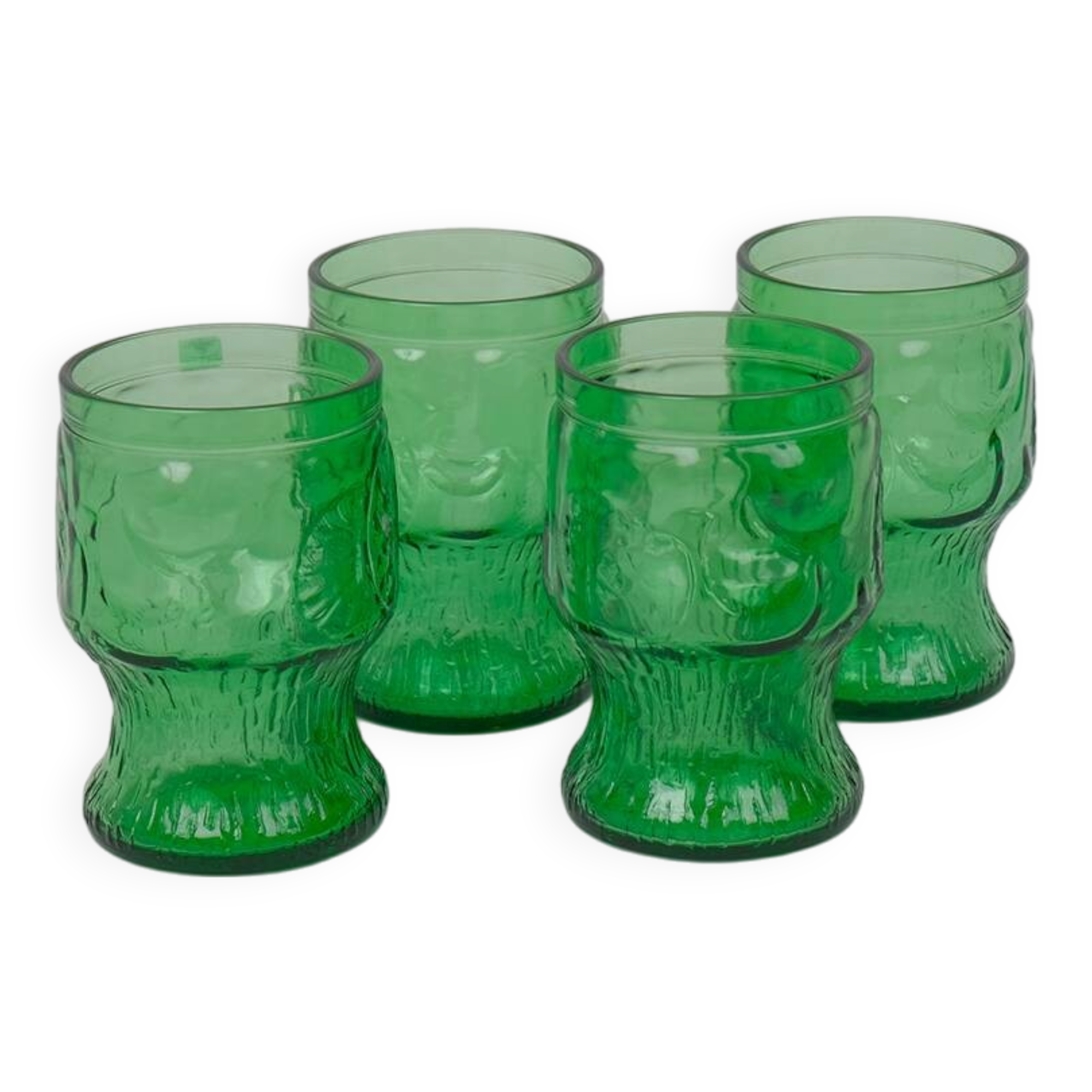 Verres en verre moulé x4