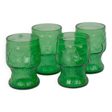 Verres en verre moulé x4