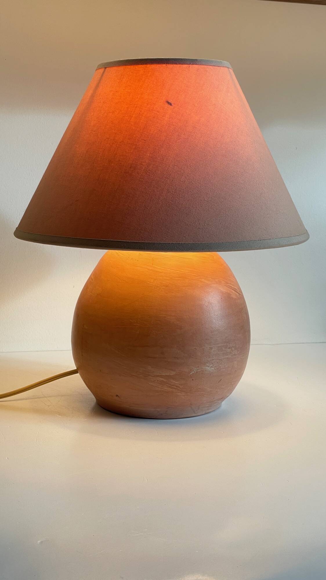 Vintage handmade terracotta lamp