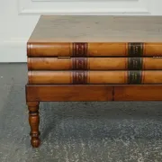 Vintage Coffee Table in Faux Leather with Internal Storage for Books