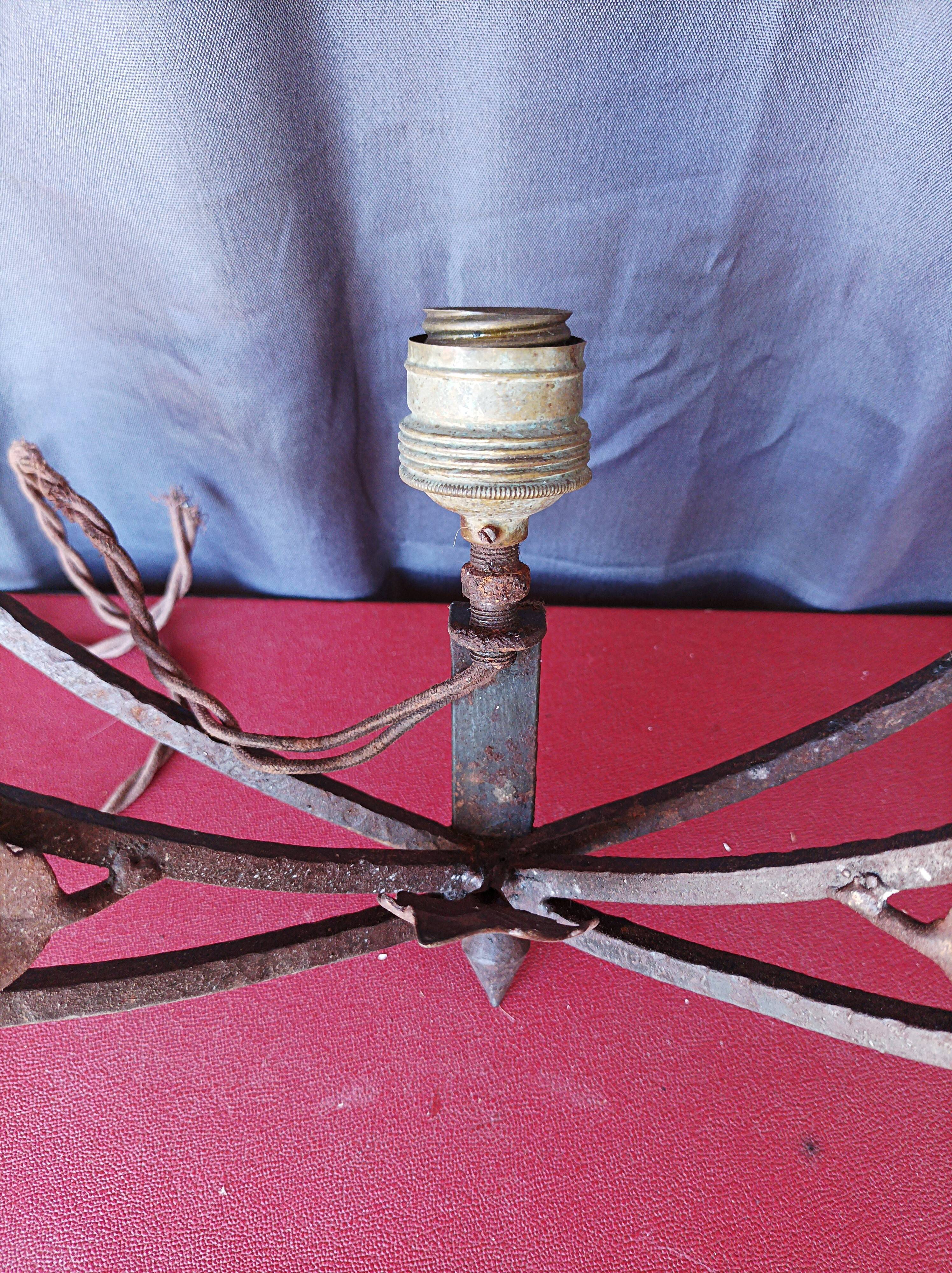 Art Deco wrought iron wall lamp