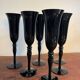 Champagne coupe flute dark purple black glass