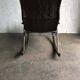 Mid-Century Japanese rocking chair in black leather, metal, and wood by Takeshi Nii (1950s)