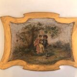Old Decorative Golden Wood Plate