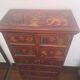 Small antique Indian piece of furniture hand-painted – tallboy / chest of drawers with 10 drawers.
