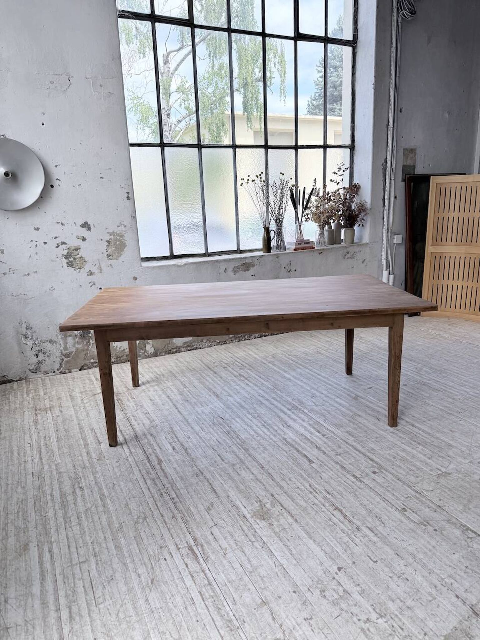 Farm table pitch pine 2 x 1 m from the 1950s