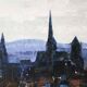 Oil on canvas View of Dijon 1976 Jean-François Devalière