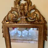 Louis XVI-style gilded wooden mirror 42x75cm