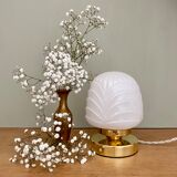 Vintage table lamp in white opaline