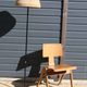 Lampadaire moderniste métal bois