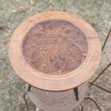 Carved wooden side table