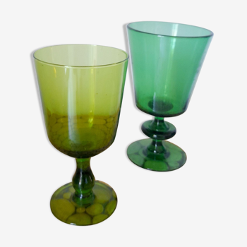 Pair of green cup vases