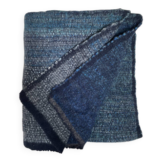 Blue ethnic hand-woven plaid