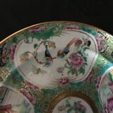Canton porcelain plate - Character and Bird Decoration - China - 19th Century