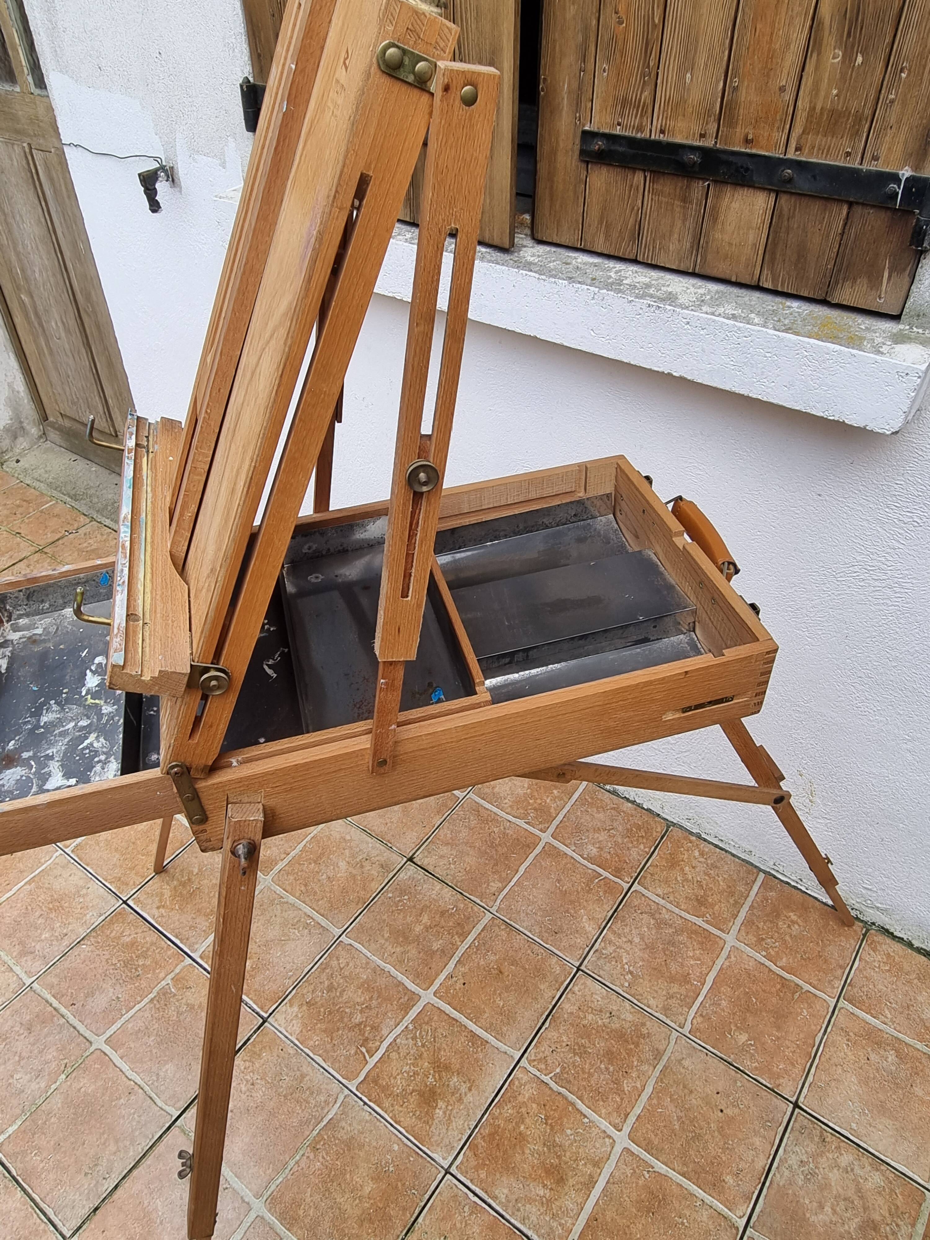 Vintage French folding field easel