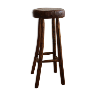 Tabouret haut en bois massif