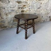 Table basse ronde en bois pieds tournés