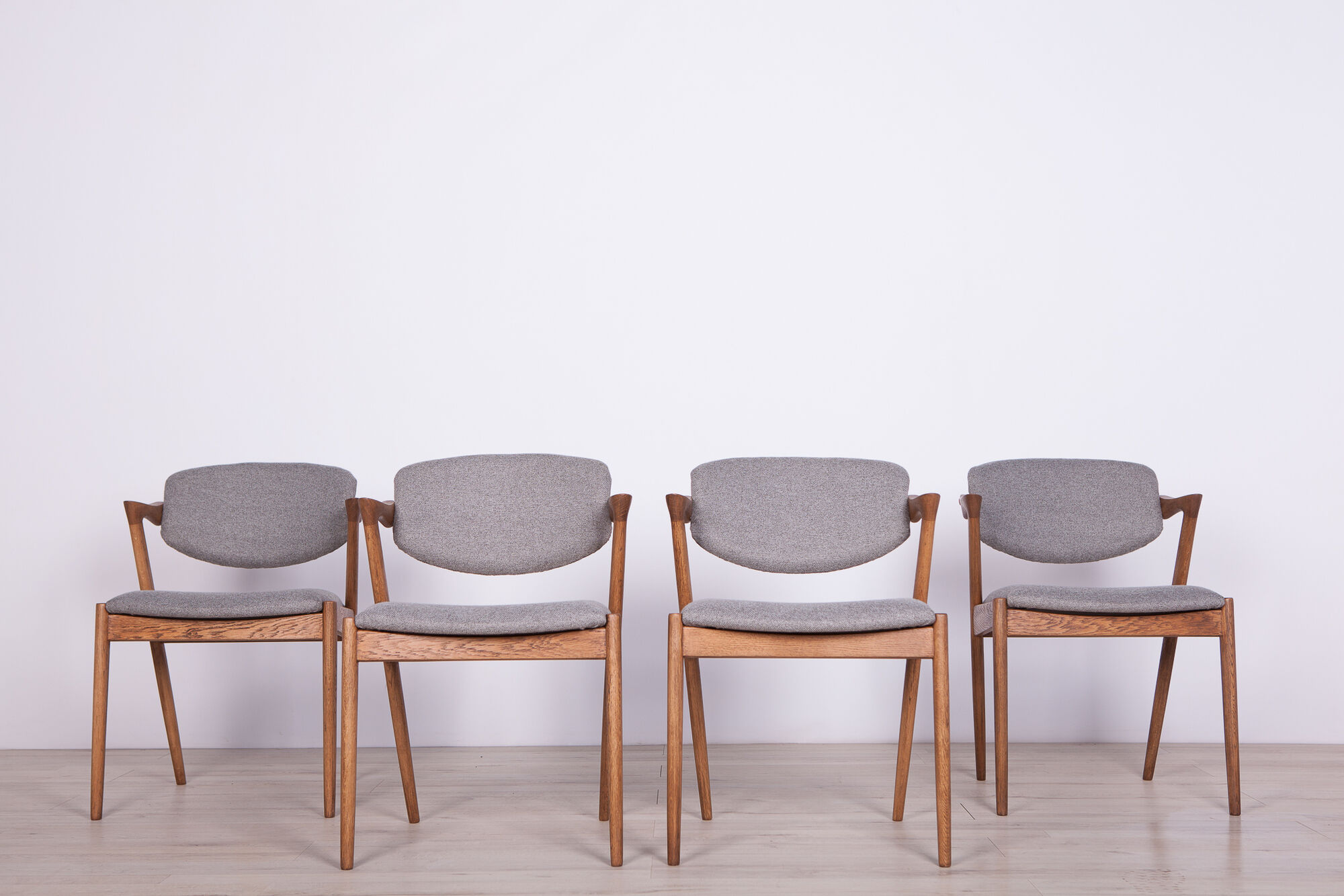 Model 42 oak dining chairs by Kai Kristiansen for Schou Andersen, 1960s, set of 4