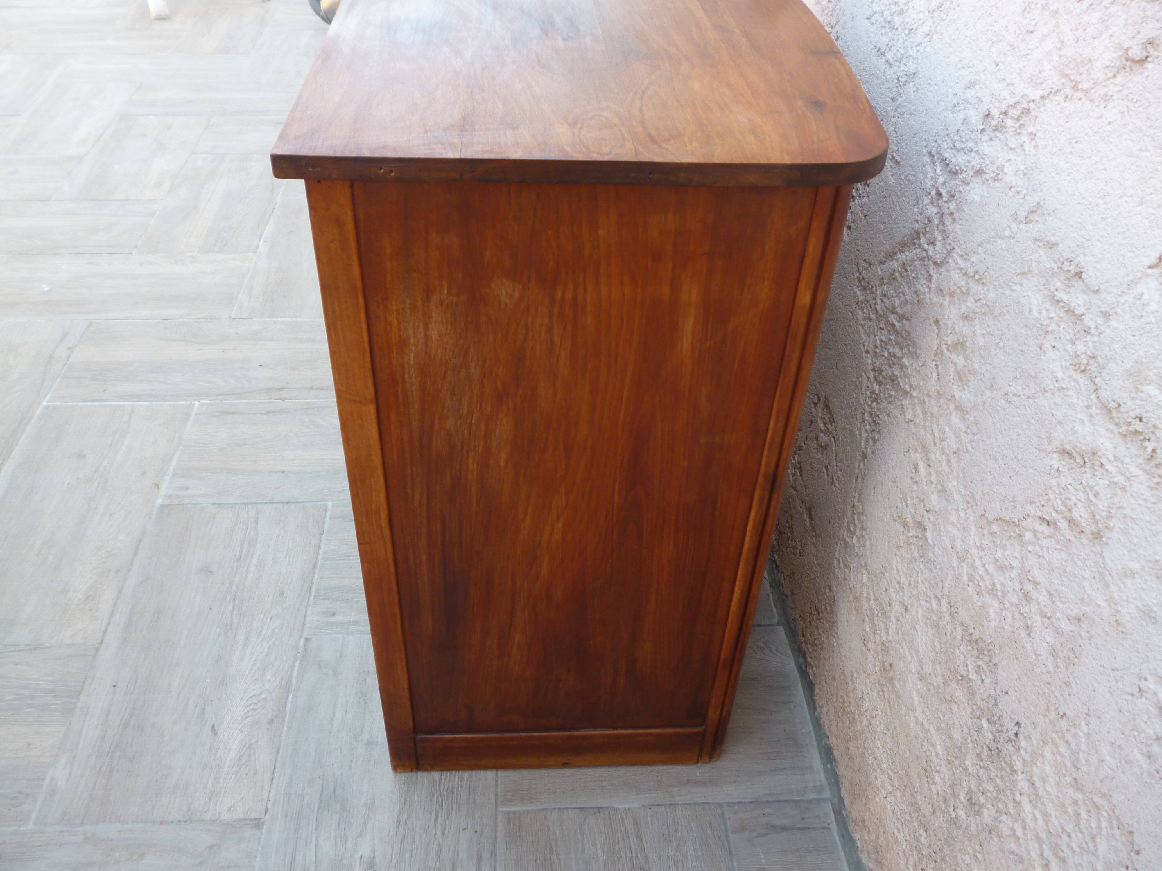 Roll-top Art Deco checkout counter with drawer