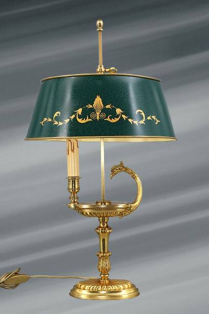 Directoire Style Gilt Solid Bronze Bouillotte Lamp "Lucien Gau"