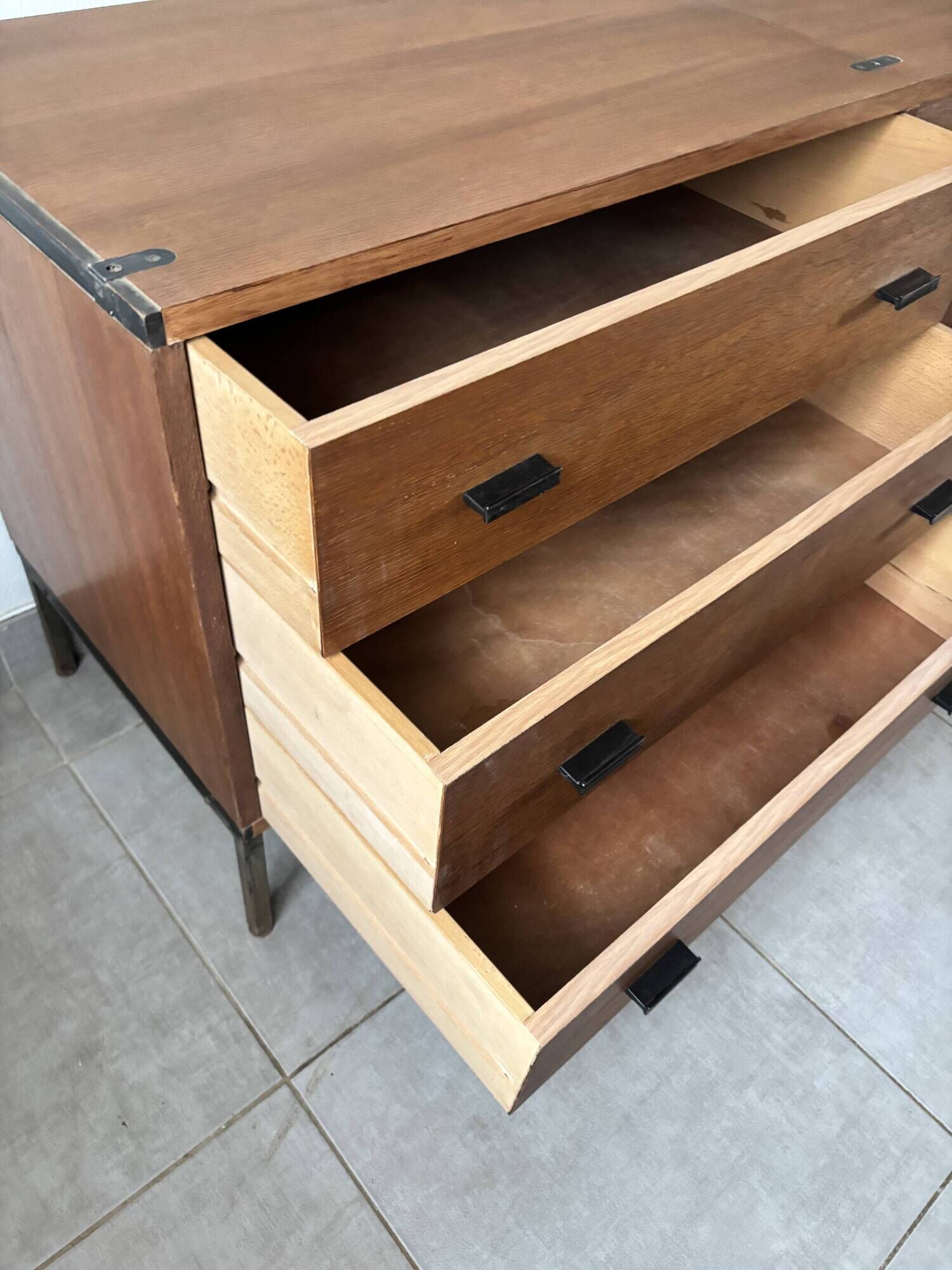 Vintage Scandinavian teak sideboard – 6 drawers – 1960s