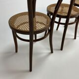 Ensemble de 4 chaises de salle à manger Mid Century Zpm Radomsko Bentwood et Cane, années 1960