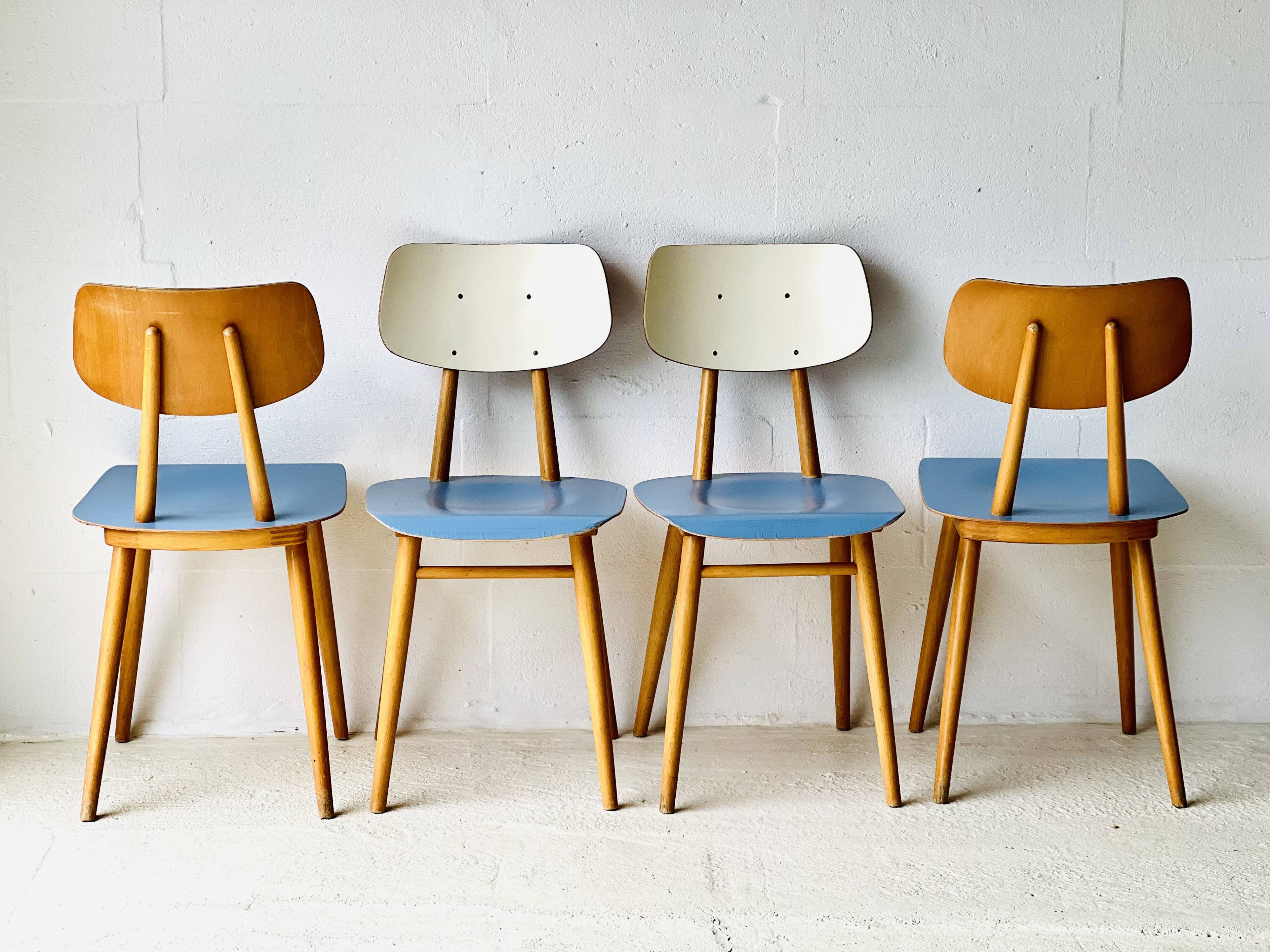 Chaises de salle à manger vintage de Ton, 1960'