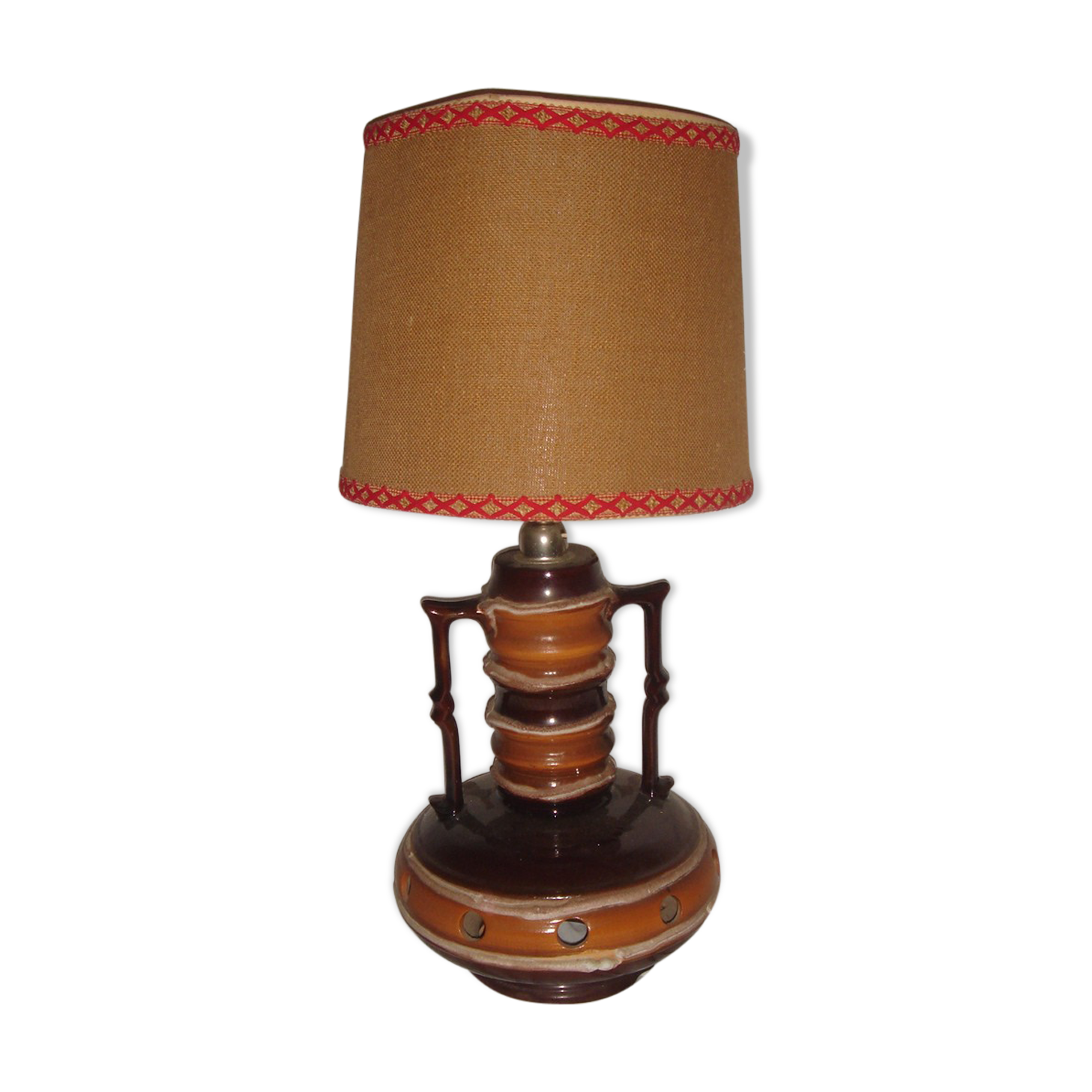 Lampe seventies en céramique émaillée de 1970