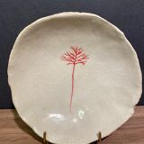 Coupe creuse, plat creux signé en céramique Raku Japon