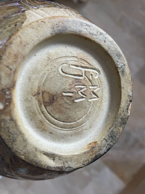 Sandstone vase signed, circa 1940