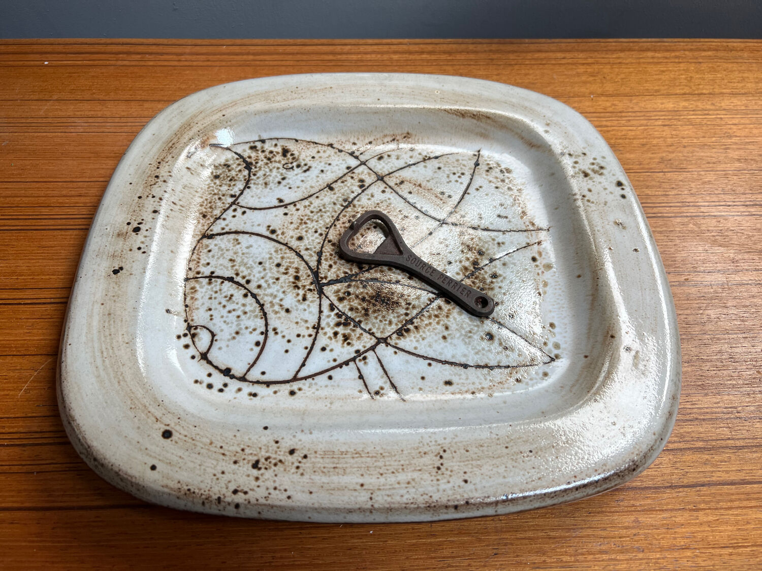Jacques pouchain atelier dieulefit vintage earthenware dish 1960